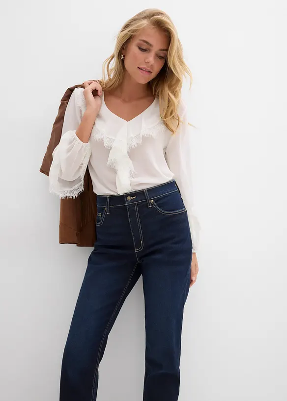 Jean droit taille haute, raccourci, bonprix