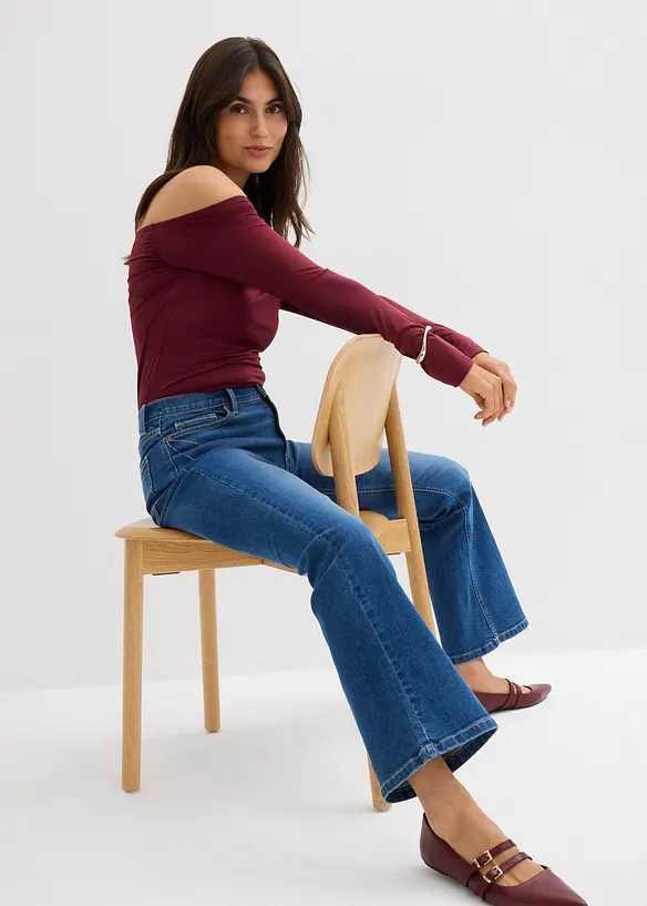 Jean bootcut, taille mi-haute, bonprix