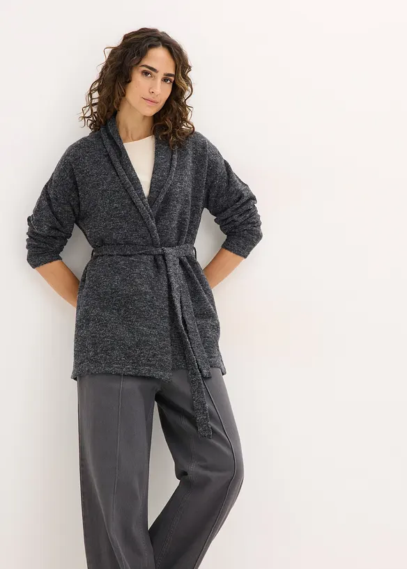 Gilet en maille poils duveteuse, bonprix