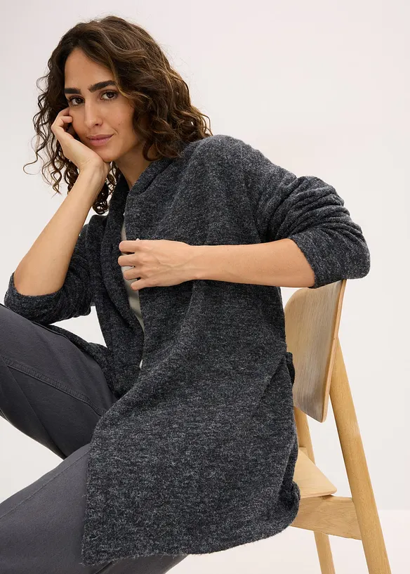 Gilet en maille poils duveteuse, bonprix