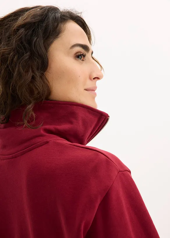 Sweat oversize à col zippé, bonprix