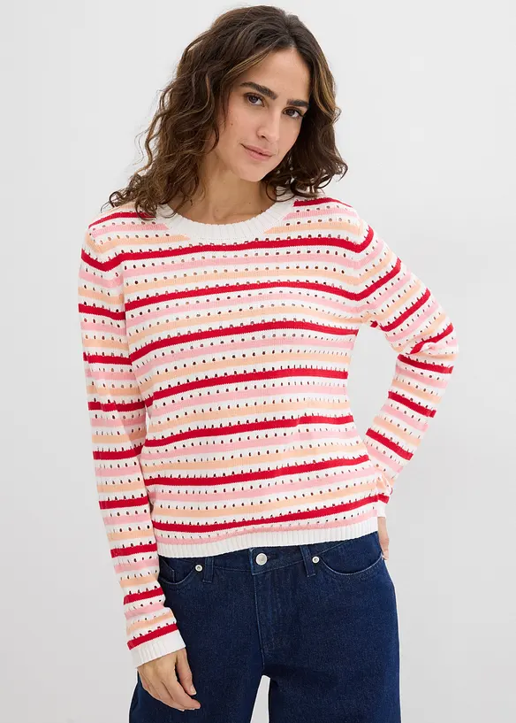 Pull en maille ajour&eacute;e, bonprix