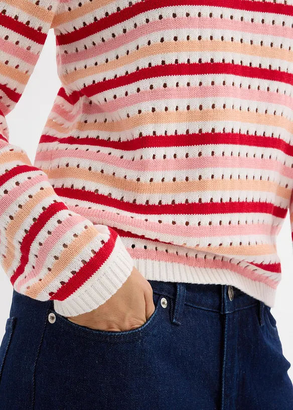 Pull en maille ajour&eacute;e, bonprix