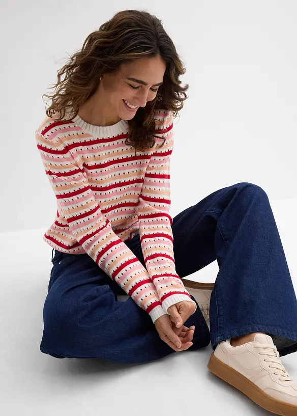 Pull en maille ajour&eacute;e, bonprix