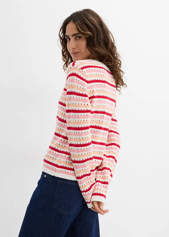 Pull en maille ajour&eacute;e, bonprix