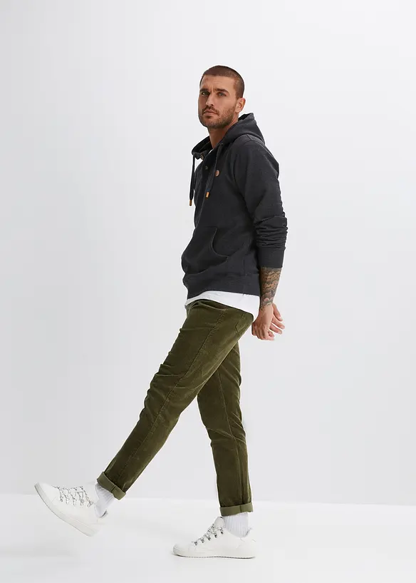 Sweat à capuche, détails enduits et intérieur gratté doux, bonprix