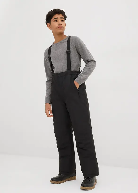 Pantalon de ski imperméable à bretelles, doublure chaude, bonprix