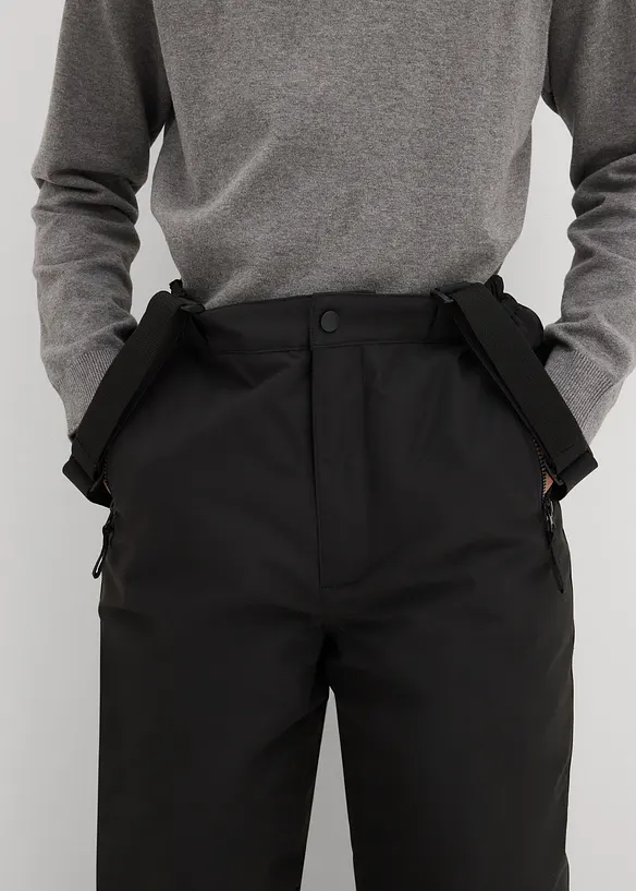 Pantalon de ski imperméable à bretelles, doublure chaude, bonprix