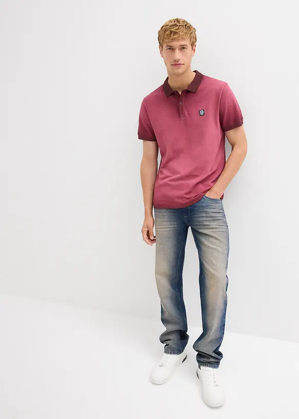 Polo en maille piquée à l’aspect délavé, bonprix