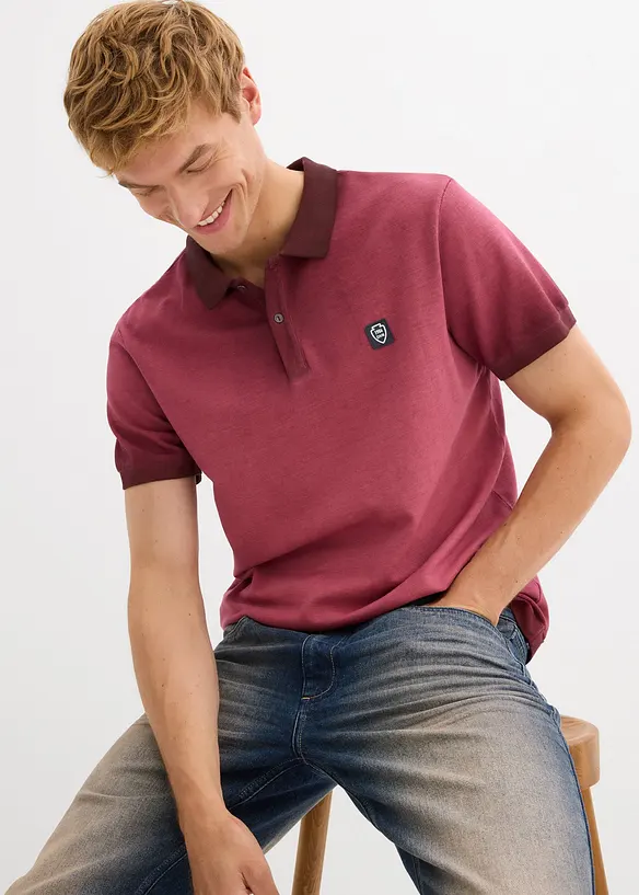 Polo en maille piquée à l’aspect délavé, bonprix