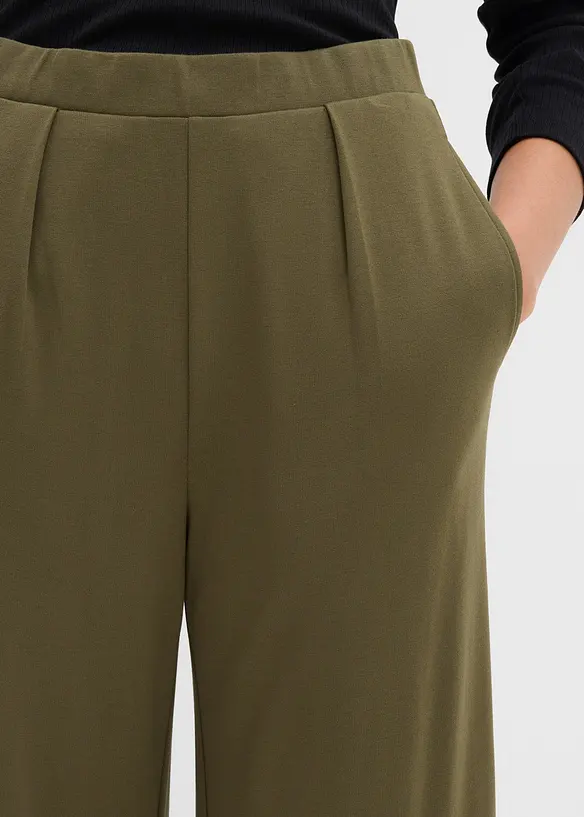 Pantalon palazzo en Punto di Roma confortable, bonprix