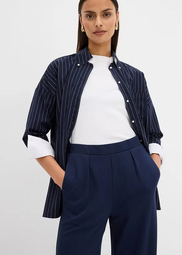 Pantalon palazzo en Punto di Roma confortable, bonprix