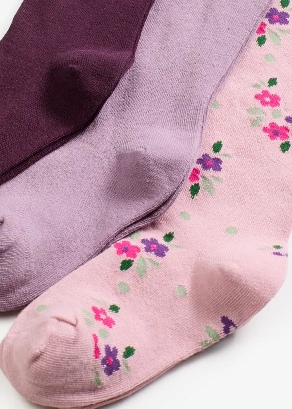 Lot de 3 collants enfant, bonprix