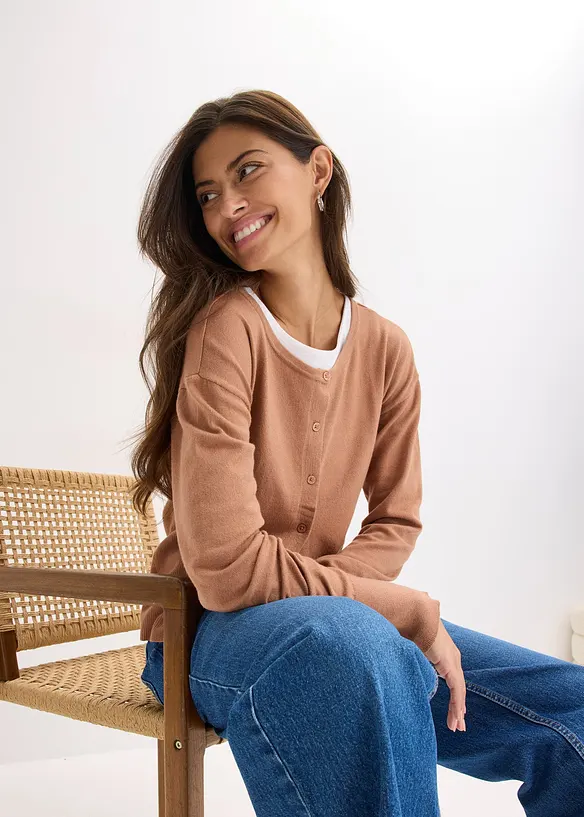 Gilet en fine maille de viscose mélangée, bonprix