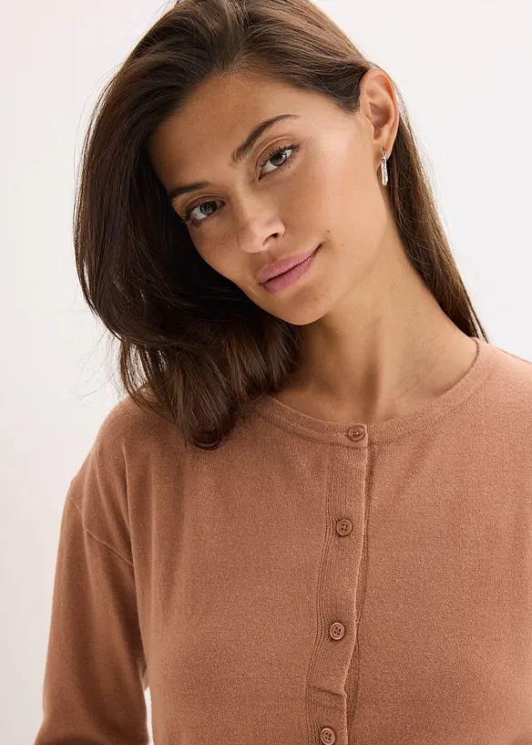 Gilet en fine maille de viscose mélangée, bonprix