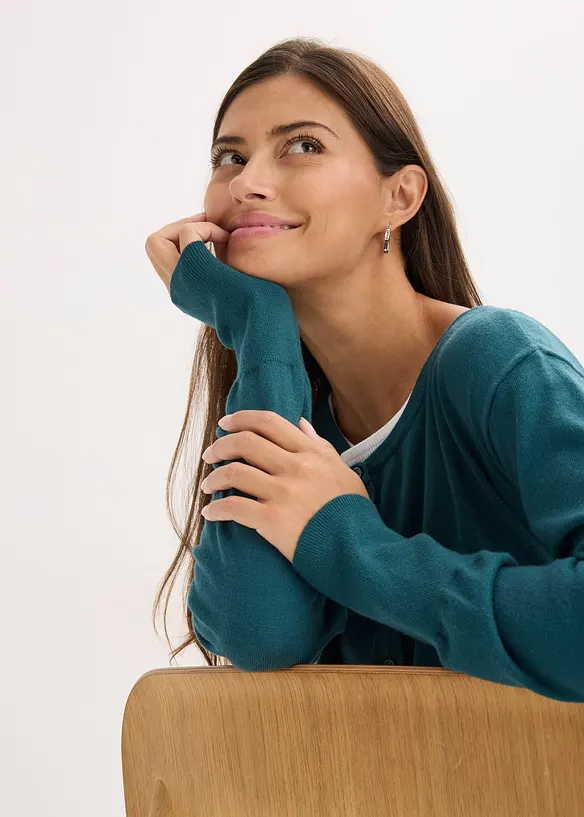 Gilet en fine maille de viscose mélangée, bonprix