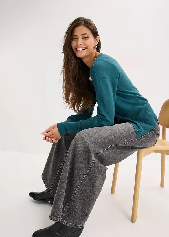 Gilet en fine maille de viscose mélangée, bonprix