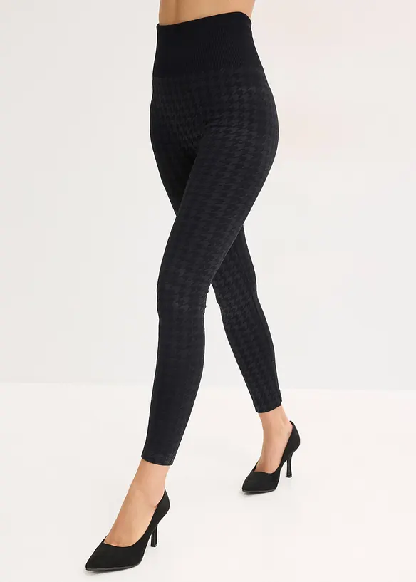 Legging thermique sans couture avec intérieur doux et motif pied-de-poule, bonprix
