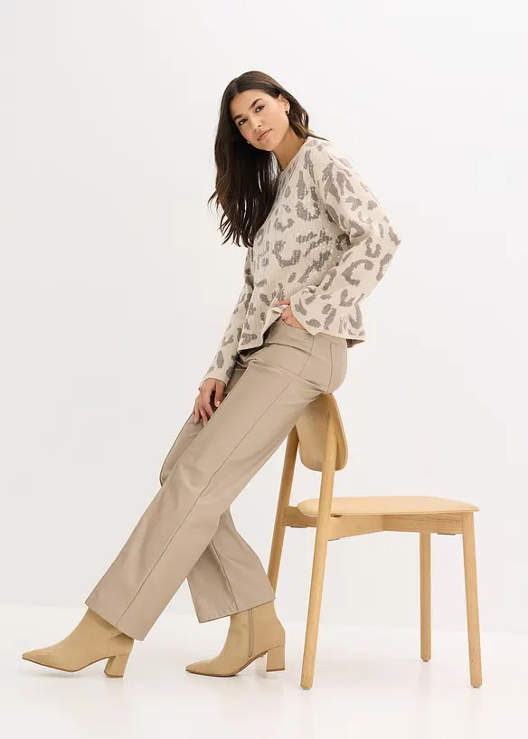 Pull oversize en jacquard à sequins, bonprix