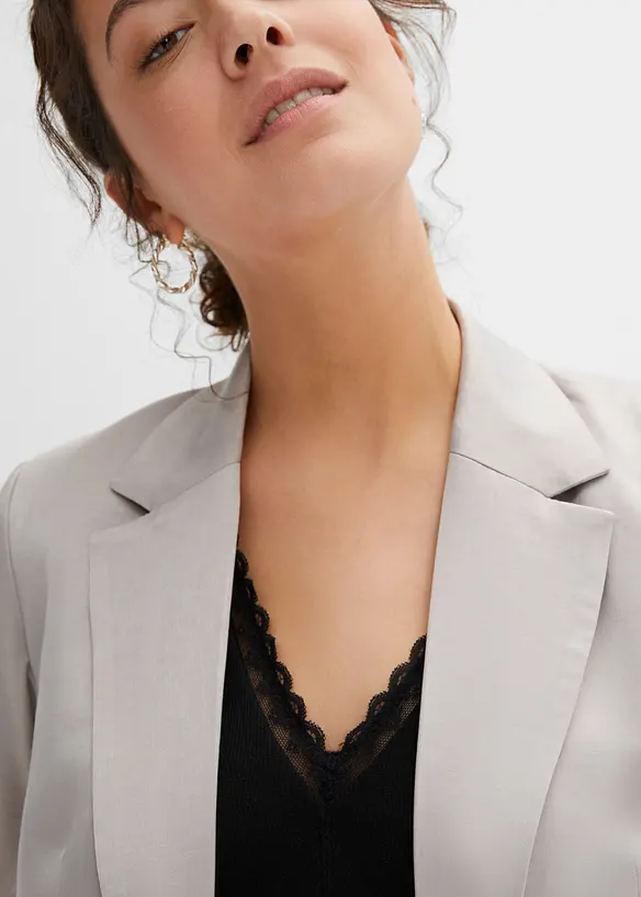 Brassière côtelée avec coton et dentelle, bonprix