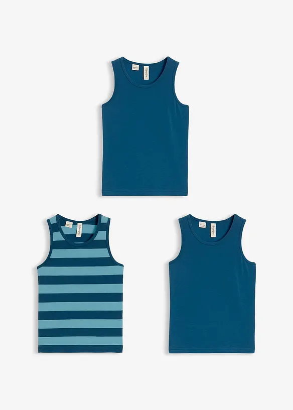 Lot de 3 débardeurs en coton doux et extensible, bonprix