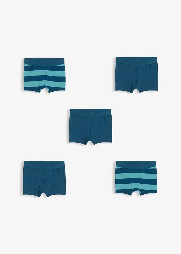 Lot de 5 boxers en coton doux et extensible, bonprix