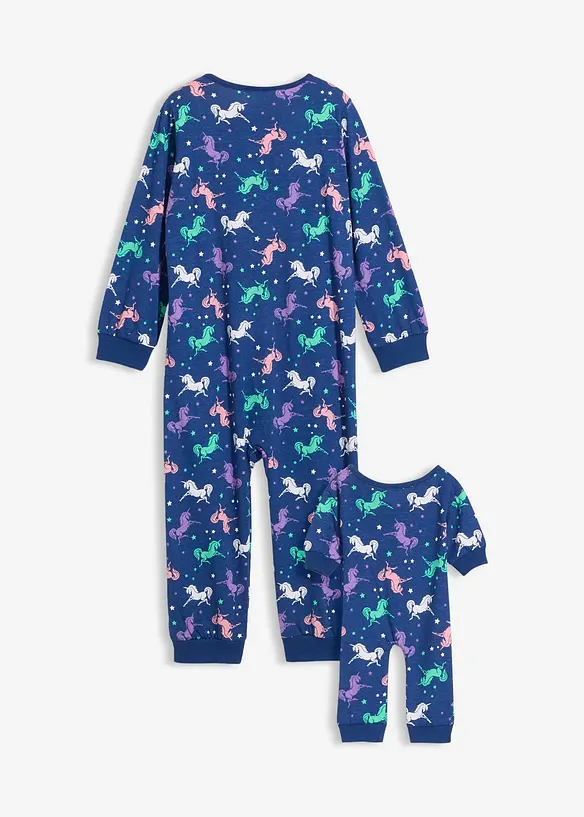 Combipyjama 100% coton avec combinaison poupée (ens. 2 pces), bonprix