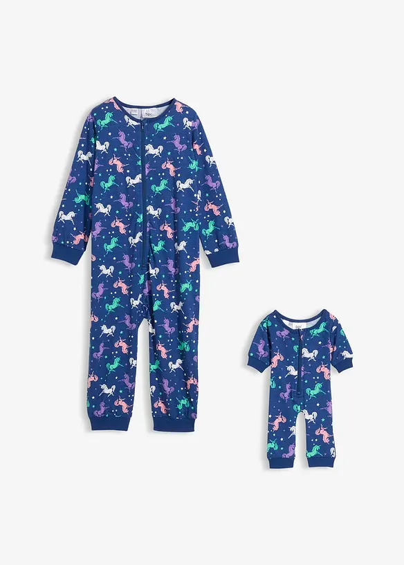Combipyjama 100% coton avec combinaison poupée (ens. 2 pces), bonprix