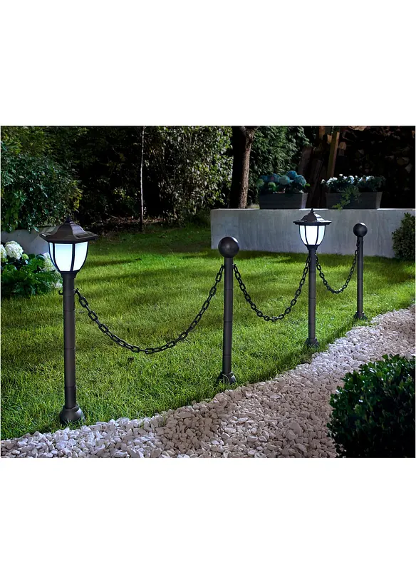 &Eacute;clairage solaire bordure de chemin avec cha&icirc;ne, bonprix