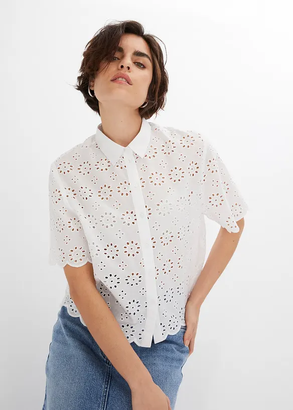 Chemisier à manches courtes, 100% coton, bonprix