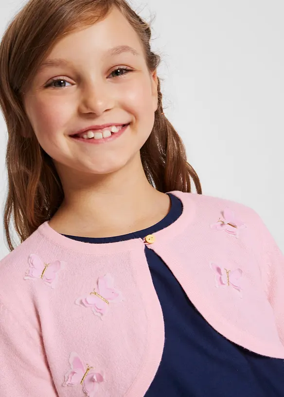 Boléro en maille avec applications papillon, bonprix