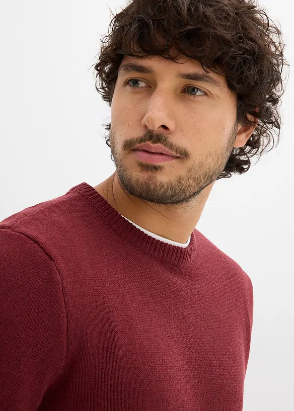 Pull en fine maille, coton recyclé majoritaire, bonprix