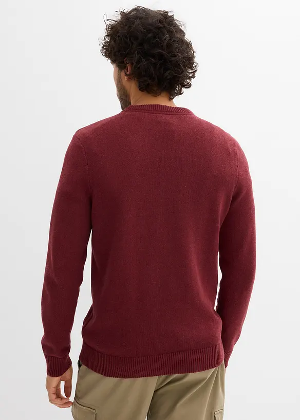 Pull en fine maille, coton recyclé majoritaire, bonprix