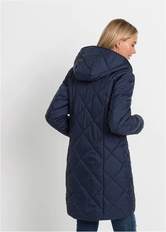 Manteau matelassé bicolore à capuche, bonprix
