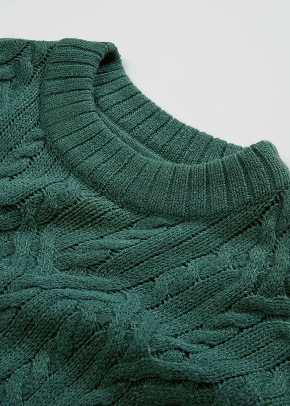 Pull à col rond avec motif torsadé, bonprix