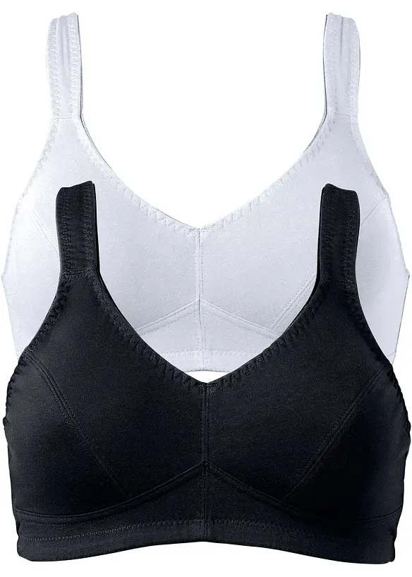 Lot de 2 soutiens-gorge coton sans armatures, bonprix