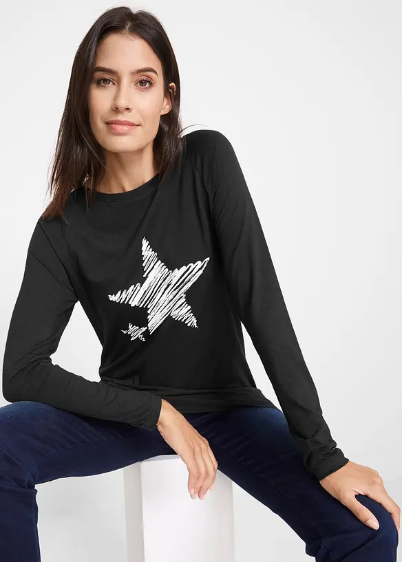 T-shirt long à manches longues, bonprix