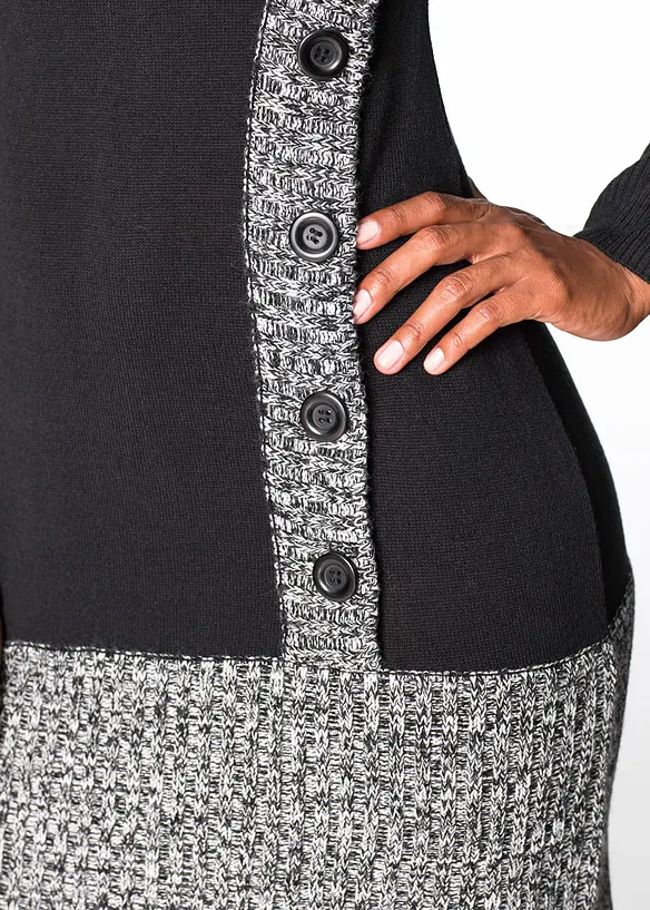 Robe en maille avec col châle, bonprix