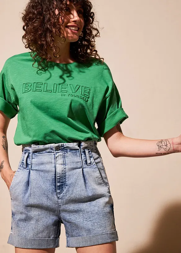 Short en jean paper bag, bonprix