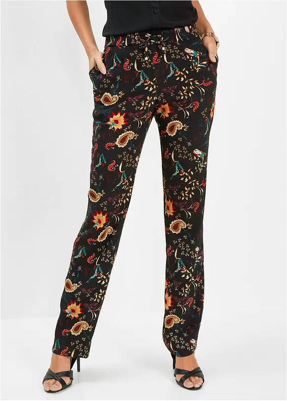Pantalon taille élastiquée en viscose, bonprix