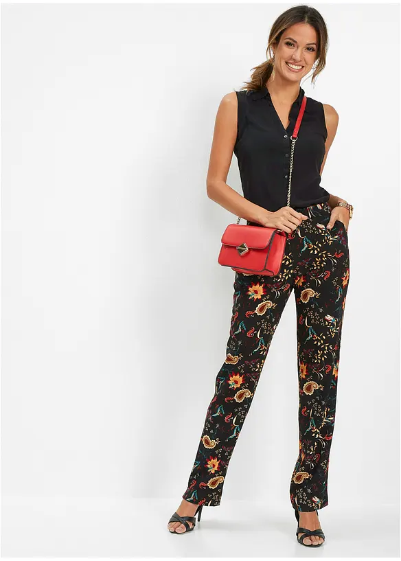 Pantalon taille élastiquée en viscose, bonprix