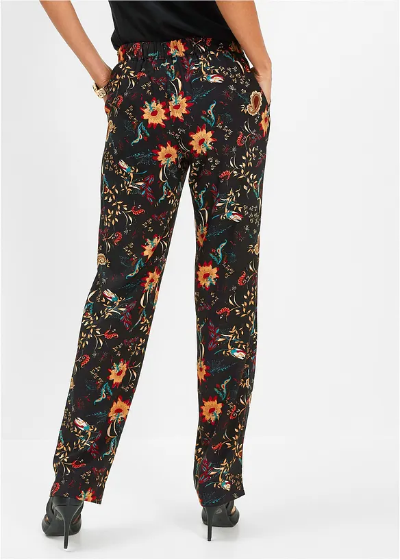 Pantalon taille élastiquée en viscose, bonprix