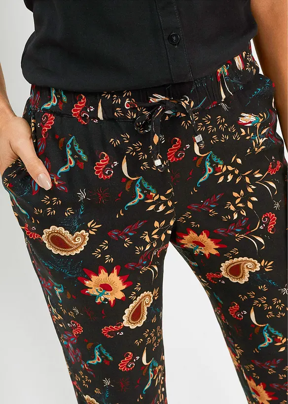 Pantalon taille élastiquée en viscose, bonprix