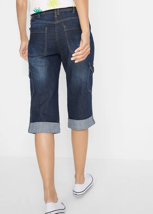 Jean 3/4 cargo stretch, taille normale, bonprix