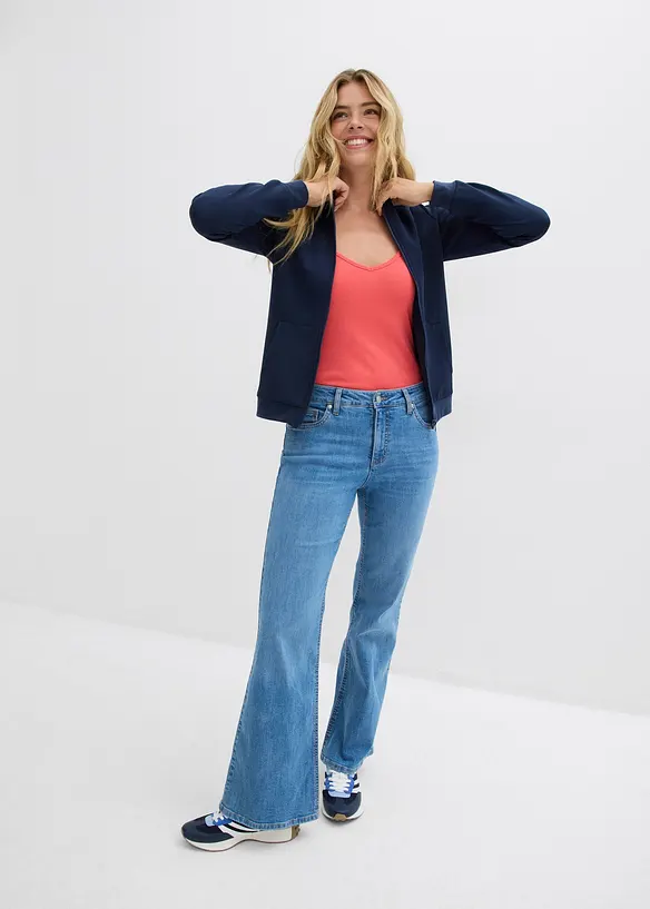 Lot de 3 tops &agrave; fines bretelles 100% coton, bonprix