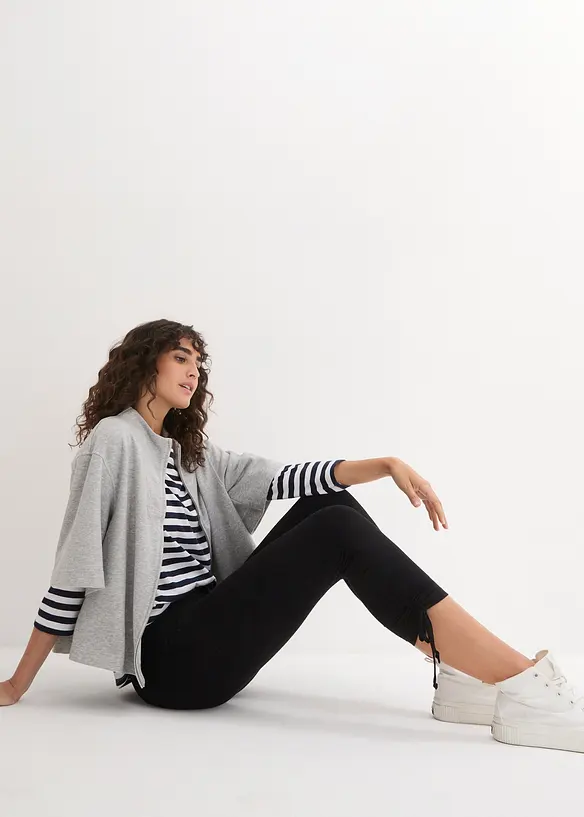 Lot de 2 leggings corsaire avec fronces, bonprix