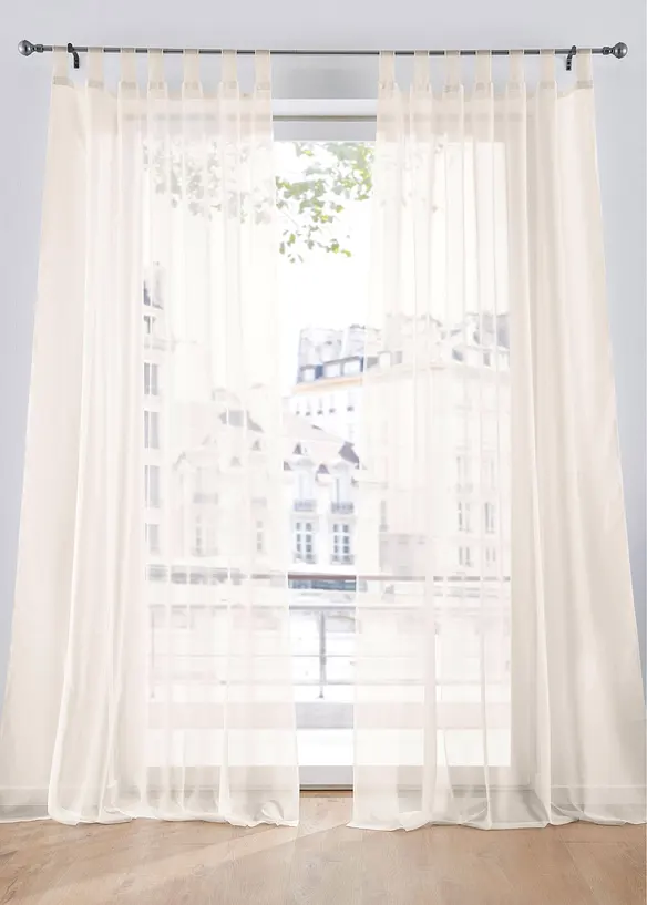 Lot de 2 voilages unis, bonprix