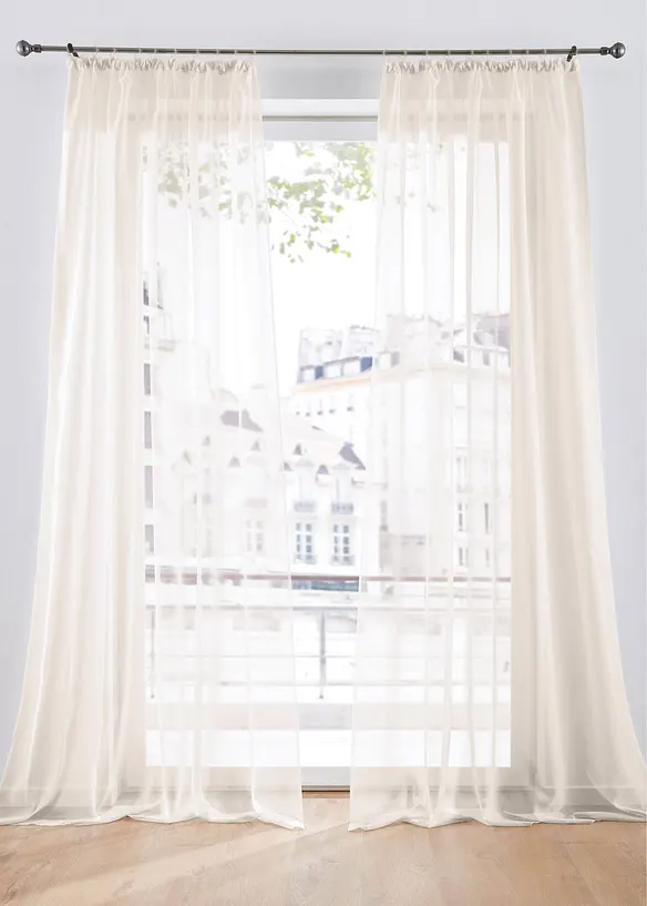 Lot de 2 voilages unis, bonprix