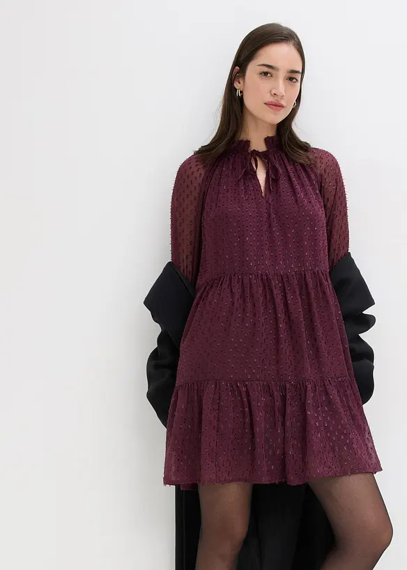 Robe-tunique en voile plumetis irisé, bonprix