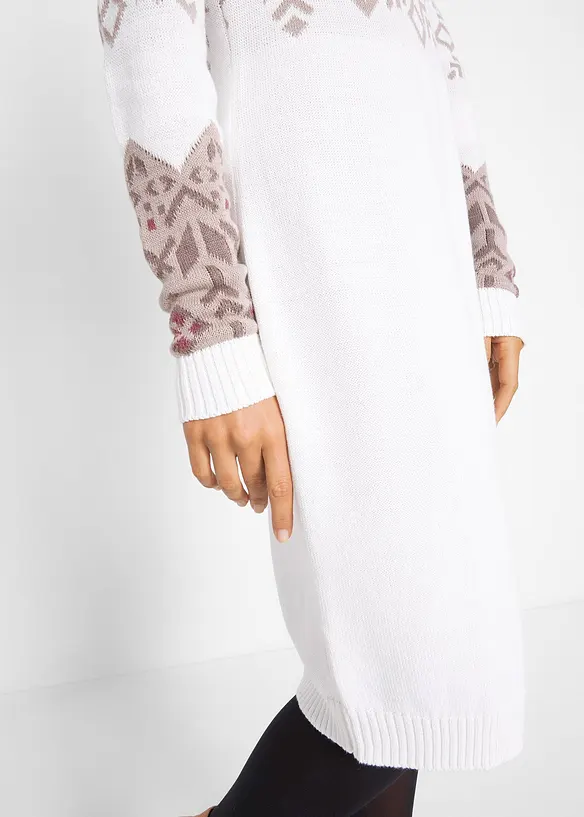 Robe en maille à motif norvégien, bonprix